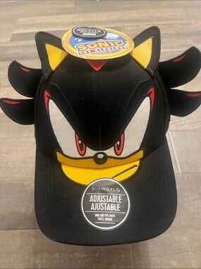 Bioworld Sonic Shadow Character Cap - Black, Yellow & Red Collectible Merch